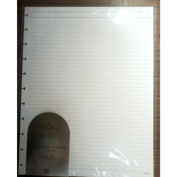 TUL Custom Note Taking System Discbound Refill Pages 8.5 x 11" narrow ruled 50pg - Picture 1 of 3